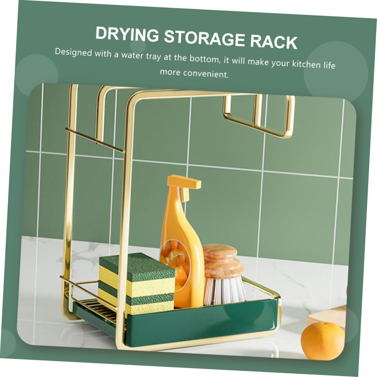 LABRIMP Quality Iron Wall Hanging Drain Rack Duster Cloth Drying Rack Kitchen Accessories Storage