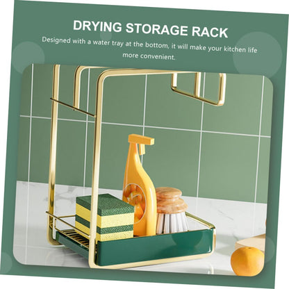 LABRIMP Quality Iron Wall Hanging Drain Rack Duster Cloth Drying Rack Kitchen Accessories Storage