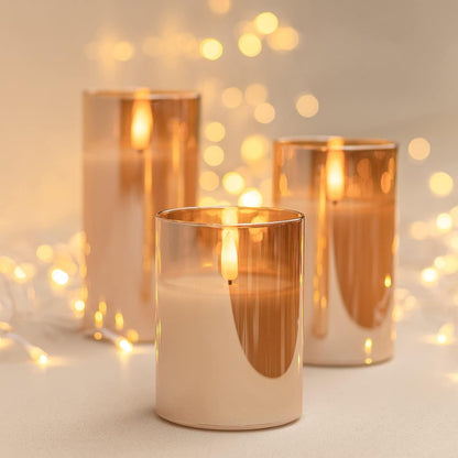 ANGELLOONG Flickering Flameless Candles, Realistic Battery Operated Candles with Remote and Timer, Set of 3 LED Candles for Room Fall Home Wedding Decor Centerpieces Table Party Valentines Decorations