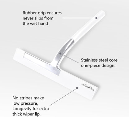 Shower Glass Cleaner Squeegee, 9 Inch Width Silicone Bathroom Squeegee for Shower, Glass, Car Window, Mirror - Green