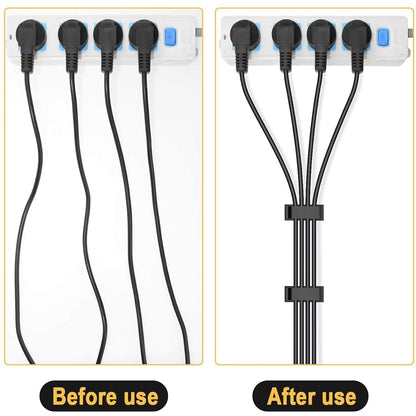 50Pcs Self Adhesive Cable Management Clips,Cable Organizers Wire Clips Cord Holder for PC Laptop Ethernet Cable Desktop Home Office(1.52’’ x 0.59’’ x 0.57’’, Black)