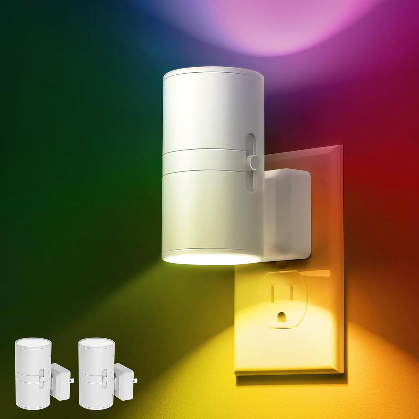 L LOHAS LED Night Light Plug in, Night Lights Plug into Wall, Light Sensor, 0-100LM Soft White 3000K, Dimmable Night Light, Modern Nightlight for Kids Bathroom Hallway Bedroom Kitchen Stairway, 2 Pack