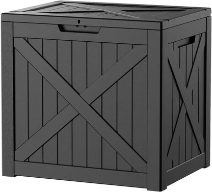 EasyUp 50 Gallon Outdoor Storage Box Waterproof Lockable Deck Boxes | UV Resistant Resin, for Garden Tools Cushions Patio Equipment, 300 lbs Capacity, Portable Design, Easy 16-Min Assembly