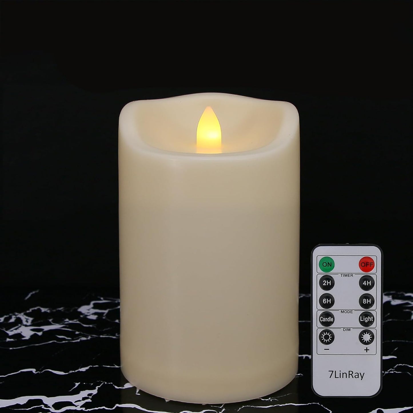 Flameless Flickering Candles with Remote and Timers, 1000 Hours Waterproof Outdoor Indoor Battery Operated LED Pillar Candles, Ivory Plastic, Set of 3(D 3" x H 4" 5" 6")