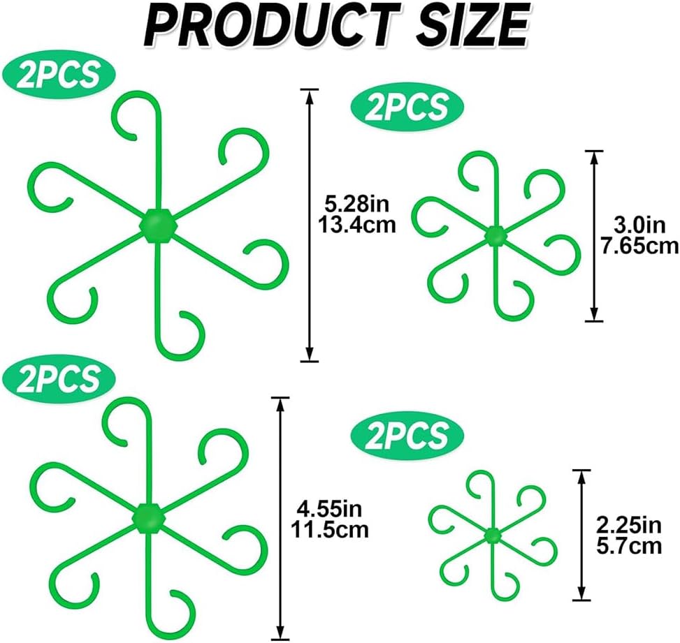 Brimoon 8pcs Plant Stem Support for Indoor Plants, 4 Sizes Reusable Monstera Plant Stem Stabilizer, Plant Stem Holder for Thriving Growth
