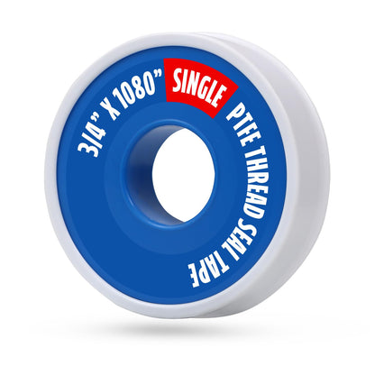 Supply Giant Plumbers PTFE Tape 3/4" W x 260" L Pipe Thread Tape, High Density Thread Sealant Tape Water Seal Plumbing Tape for Shower Head, Pipes, Gas Lines, Leak Prevention