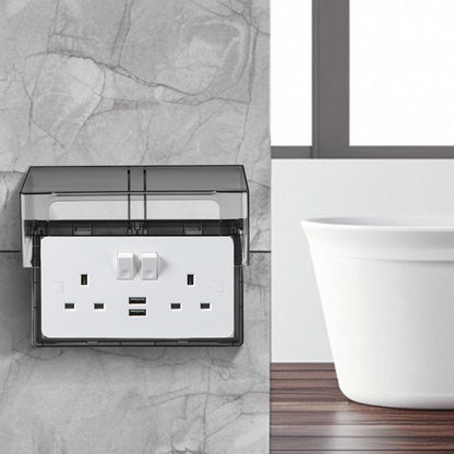 Ipetboom Waterproof Socket Cover Double-Position Thickened Adhesive Outlet Protector Box Splash-Proof Electrical Socket Cover for Indoor and Outdoor Use 7.95X4.76X2.95In