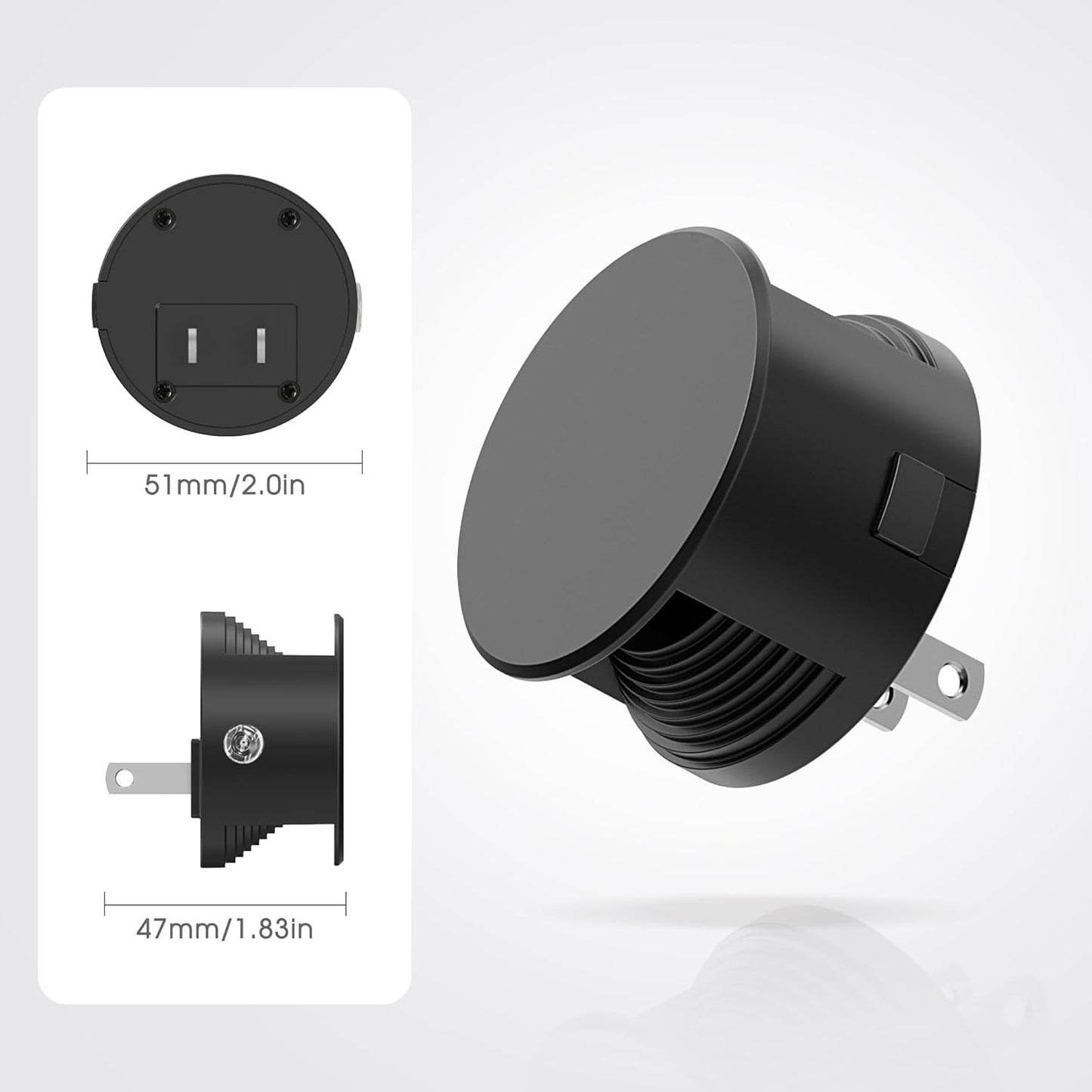 Briignite Night Lights Plug into Wall [2 Pack], White Night Light Dusk to Dawn Sensor Nightlight, Brightness Adjustable 3000K Soft White, Plug in Night Light for Bedroom, Hallway, Stairs, Kitchen
