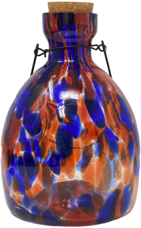 Blue and White Hanging Glass Wasp Trap for Outside