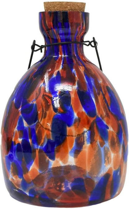 Blue and White Hanging Glass Wasp Trap for Outside