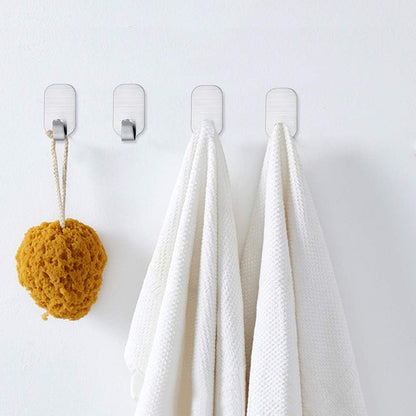 FOTYRIG Adhesive Hooks Hat Hooks Hanger, Strong Waterproof Stainless Steel Wall Hangers Sticky Hooks for Hanging Bathroom Kitchen Stick on Wall Hooks-16 Packs