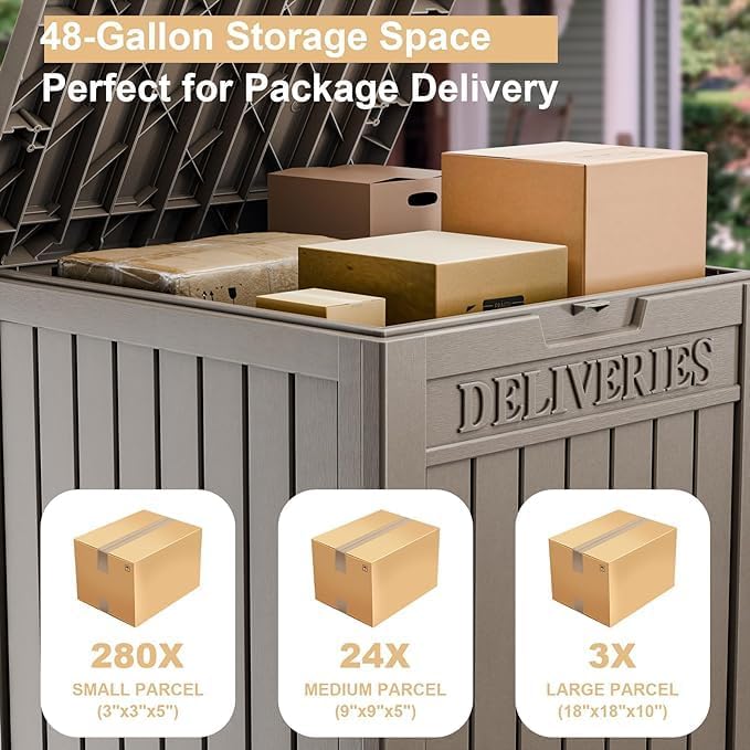 DRATO 180 Gallon Outdoor Storage Box, Large Waterproof Deck Box, Lockable Resin Storage Container with Reinforced Support for Patio Cushions, Garden Tools, UV-Resistant Outdoor Chest（Black，180 Gallon）