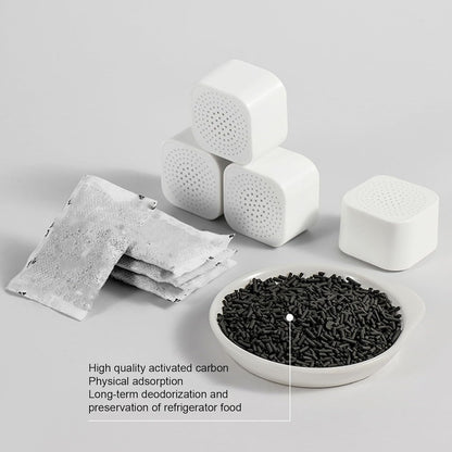 Activated Charcoal Fridge Deodorizer 12pcs Refrigerator Deodorizer Adhesive Activated Carbon Kitchen Cabinet Pantry Fridge Freezer Odor Eliminator Absorber Box 12pcs
