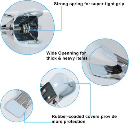 15/30Pcs Upgrade Double Head Clamp Dipped Clothespin for Laundry Hooks with Clips, Boot Holder, Hanging Clips, Portable Multifunctional Hangers Single Clip Space Saving for Jeans, Hats (15, White)