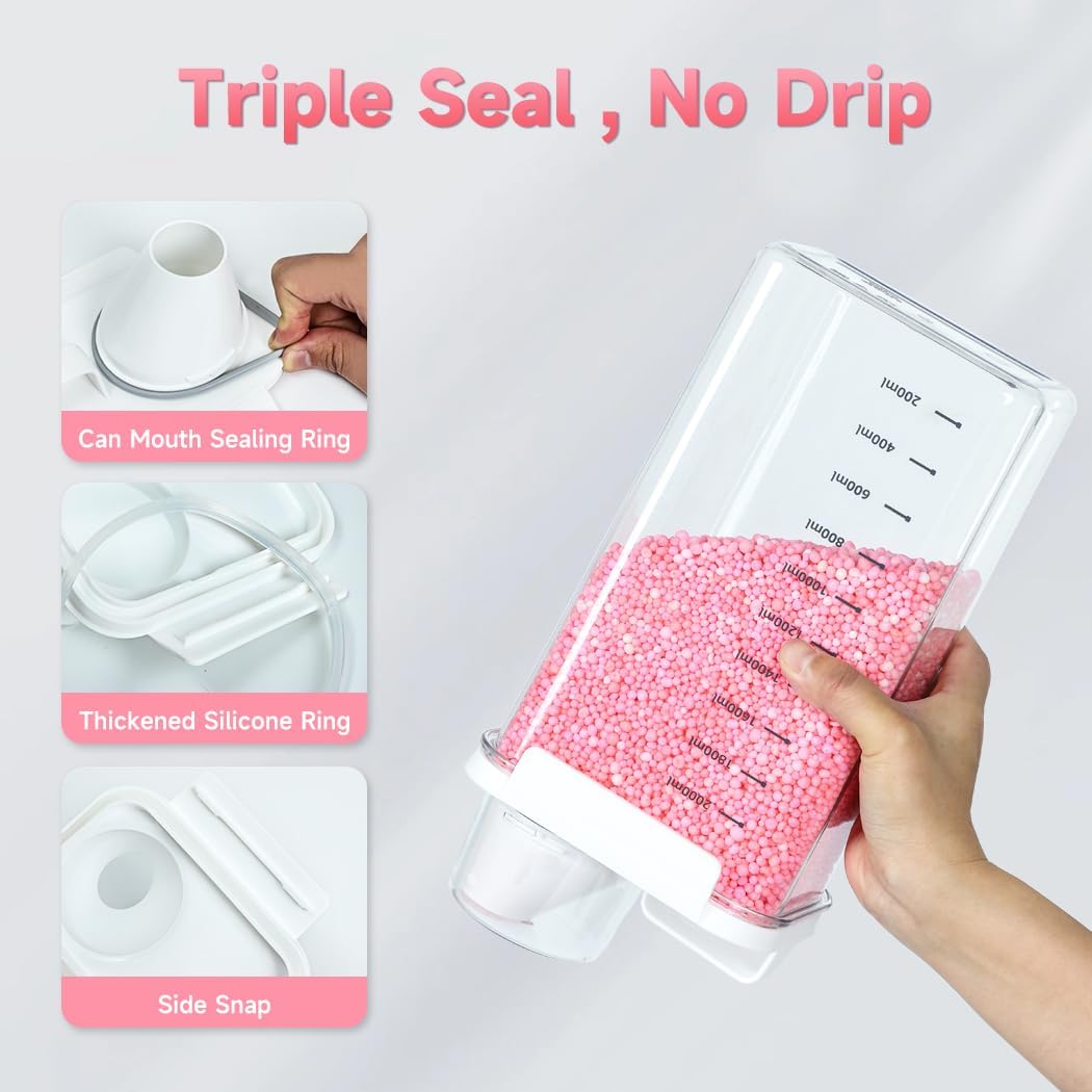 Tokokimo Laundry Detergent Dispenser - Powder Container & Scent Booster Beads Dispenser for Laundry Room Organization