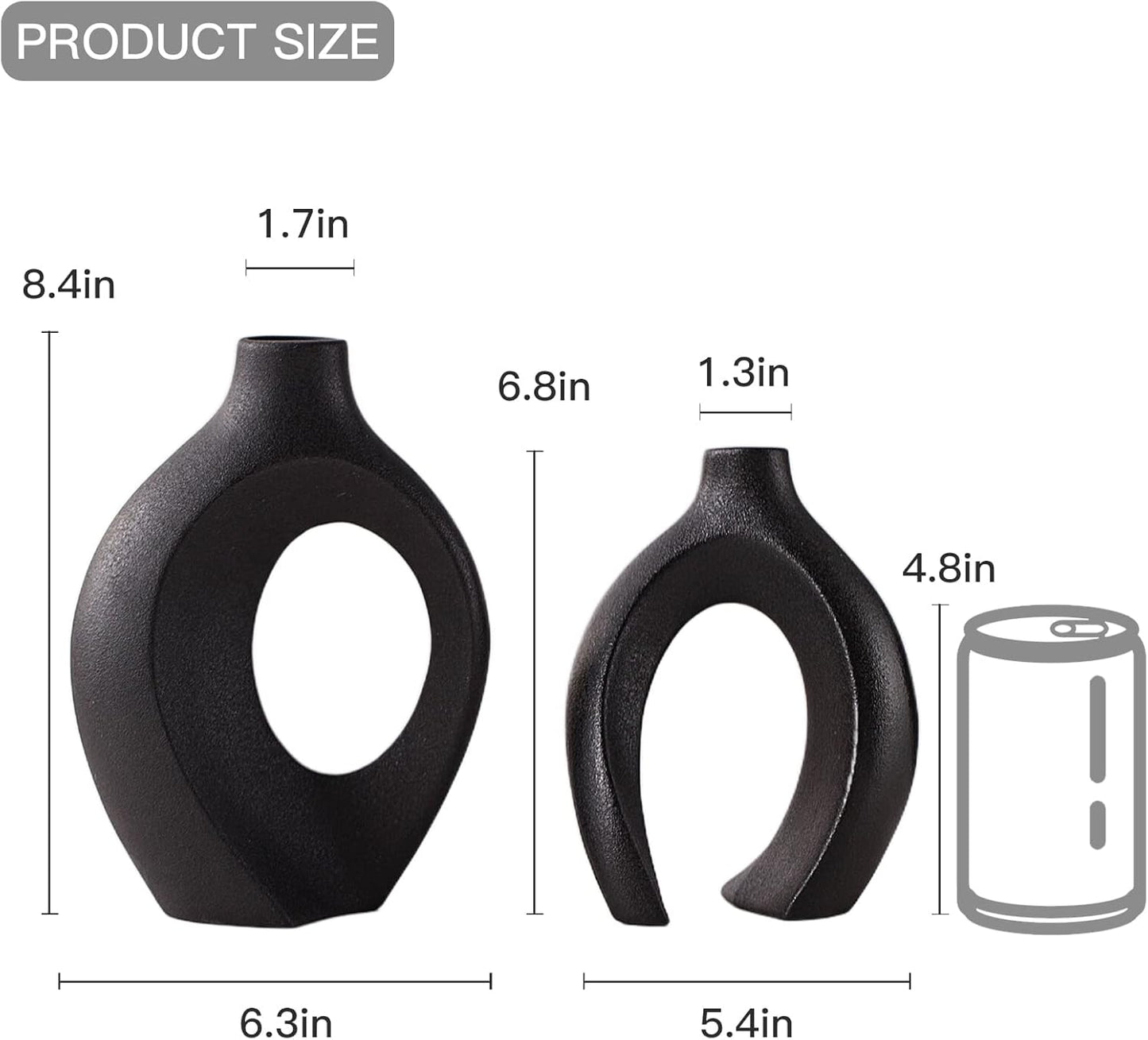 Levvohd Hollow Ceramic Vase Set of 2, Modern Nordic Minimalist Book Style Boho Aesthetic Vases for Home Decor Living Room Shelf Entryway Coffee Centerpiece Table Decorative (Cream White)