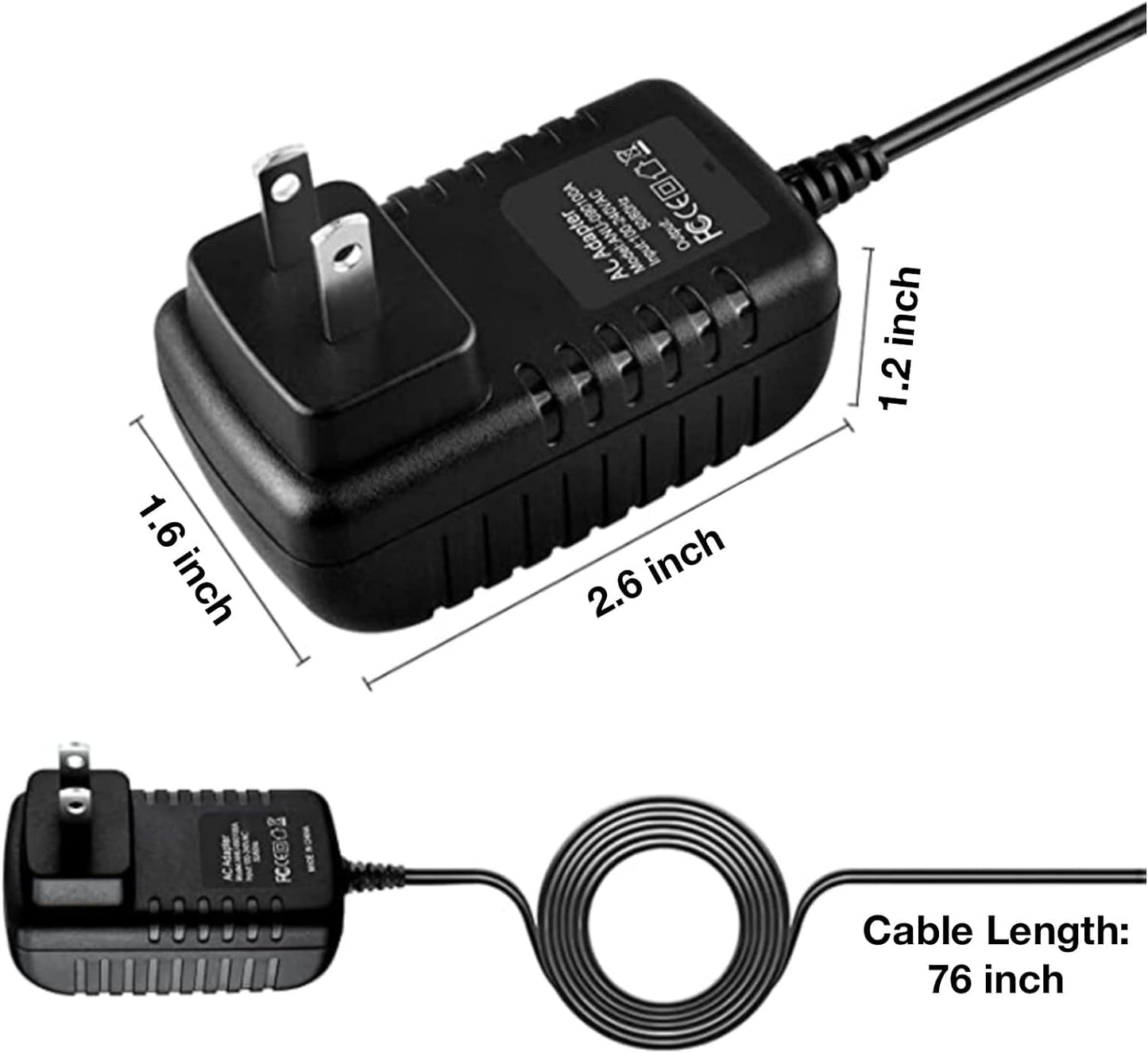 AC-DC Adapter for Charging Wonder Lint 20OZ, Super LINT, Sunbeam S20 Rechargeable Fabric Sweater Shaver SL-FS19002-1, SL-FS19002-6 Fuzzs Pills Pilling Trimmer Replacement Power Supply Adapter
