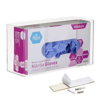 AdirMed VivaEssentials Double Glove Box Holder, Wall Mount or Free Standing Black Acrylic Glove Holder