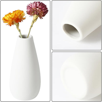 YANLING 6 Pack White Vase Small Ceramic Vases for Decor, Bud Vases | for Centerpieces White Vases for Flowers Boho Home Decor, Pampas Grass Dried Flowers Vases