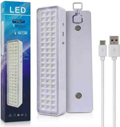 LED Emergency Light, Rechargeable Portable Indoor wall-Mounted Household Light, 30/60LED exit Light, 3 Lighting Modes, Magnetic Attachment, Camping Light (30LED USB Type-C)