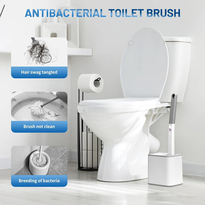 Disposable Toilet Brush with Holder, Disposable Toilet Cleaning System with 36 Refills, Toilet Wand Kit for Bathroom Toilet Cleaning (Disposable Toilet Brush)