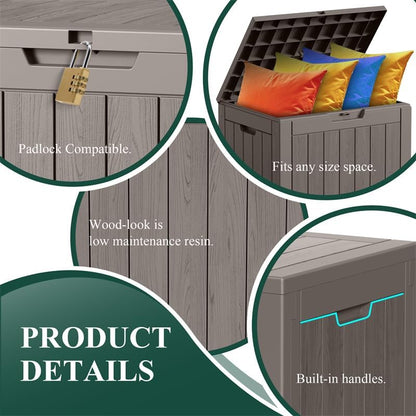 50Gal Outdoor Storage Box Anti-Theft Delivery Box Lockable Deck Box | Heavy-duty UV & weatherproof resin for secure parcel drop, patio cushion storage, garden tools & porch package organization