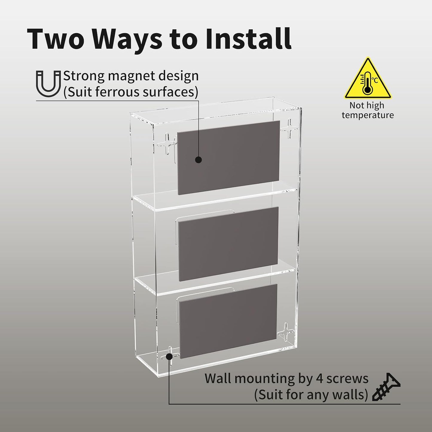 HIIMIEI Glove Holder for Wall Mount: Magnetic Gloves Box Holder, Acrylic Disposable Rubber Latex Glove Dispenser