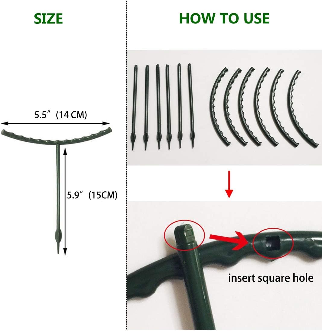 Belit 8 Pack Small Plant Support Plant Stakes, Garden Flowers Green Plant Support Ring, Planter Support Ring for Schlumbergera, Clivia, Vegetables, 5.5" Wide x 9.8" High