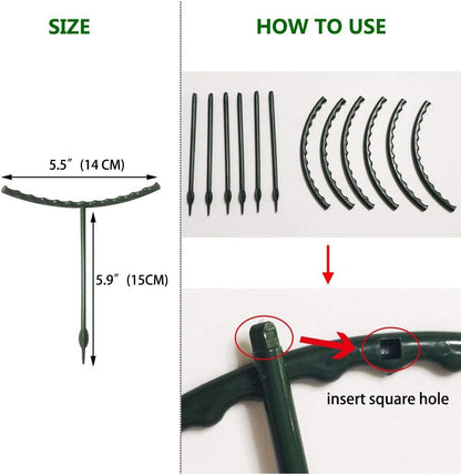 Belit 8 Pack Small Plant Support Plant Stakes, Garden Flowers Green Plant Support Ring, Planter Support Ring for Schlumbergera, Clivia, Vegetables, 5.5" Wide x 9.8" High