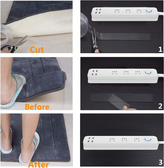 MSDADA Nano Double Sided Tape,No-Trace Removable Washable Nano Strong Gel Anti-Slip Adhesive Carpet Rug Tape, fit for Wall,Kitchen,Paste Photos & fix Carpet mats etc 3M(9.85ft)