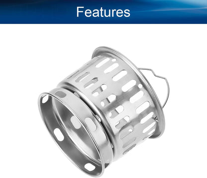 2PCS Sink Strainer Basket with Handle 3.03 inch Diameter Deep Cup with Handle Sink Drain Strainer Stainless Steel for Kitchen Sinks Tank