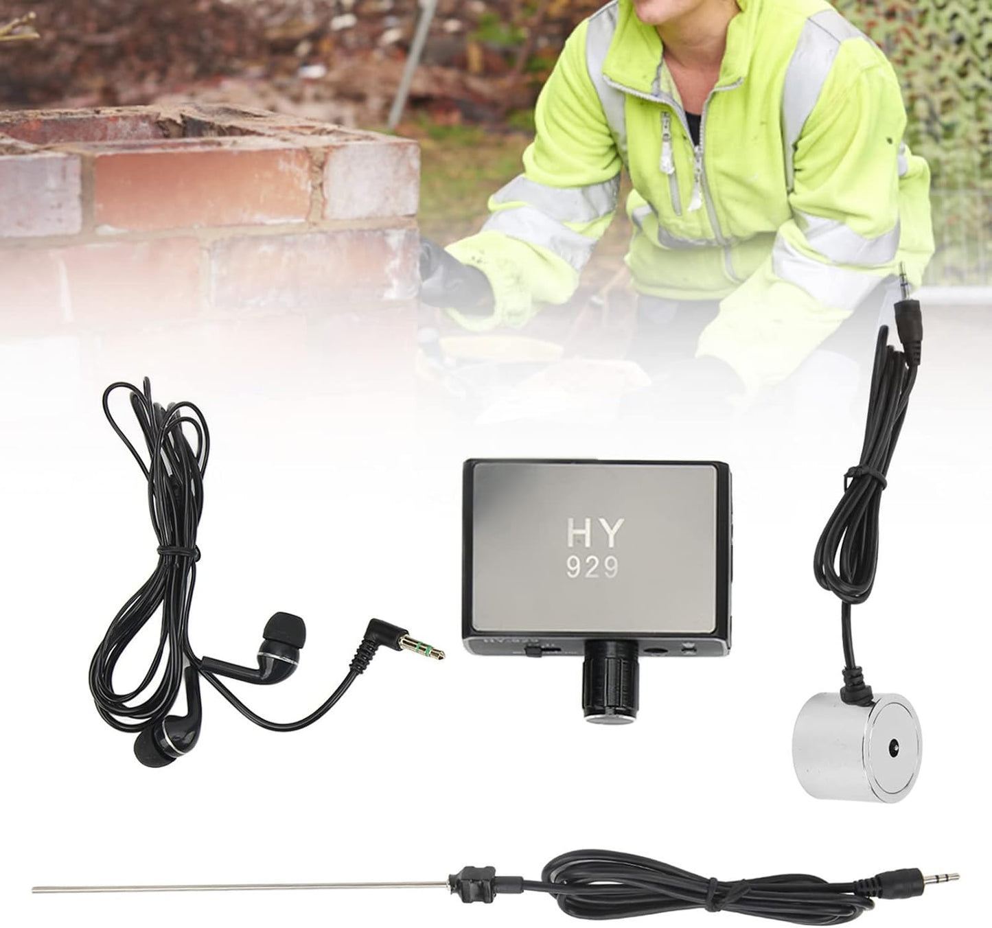 20000X Underground Water Leak Detector -70D db Detection Device | Double Probe Water Leak Detection Equipment, AC100-240V US Plug Water Pipe Monitor Kit for Construction Pipeline Inspection