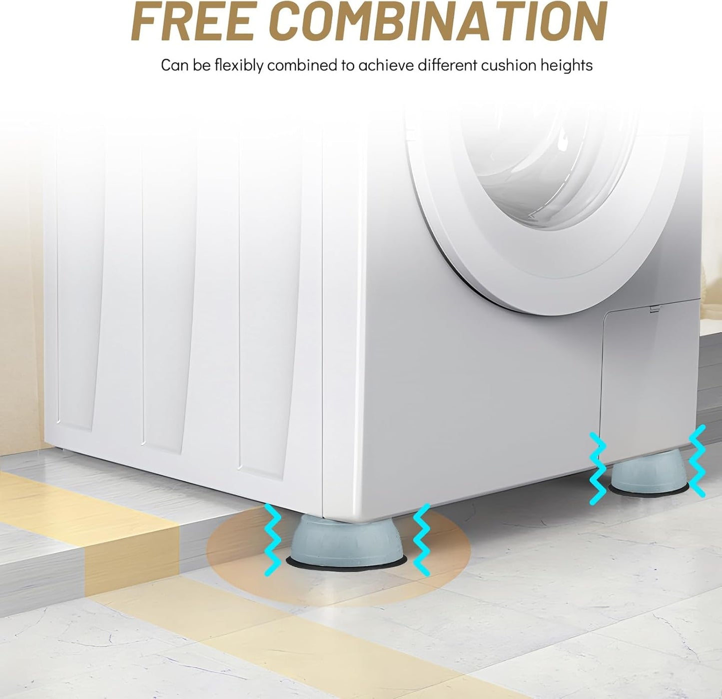 8 PCS Anti Vibration Washing Machine Feet, Anti Vibration Anti Slip Pads for Washing Machine and Dryer Machine, Floor Protector for Washing Machines, Dryer Machine, Furniture and Appliances
