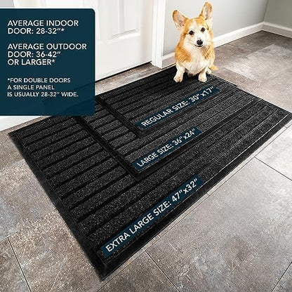 ubdyo Extra Durable Door Mat - Dirt Trapping Outdoor Welcome Mats - Non-Slip Outdoor Indoor Entrance - Low Profile Front Doormat (30" x 17", Bright Brown)