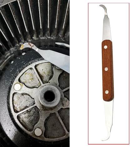 Range Hood Fan Grill Scraper Heavy Duty Multi-Purpose Griddle Scraper with Curved Tip Double Ended Cleaning Tool for Under-Cabinet Range Hood Kitchen Hood Vent Portable Barbecue Grill