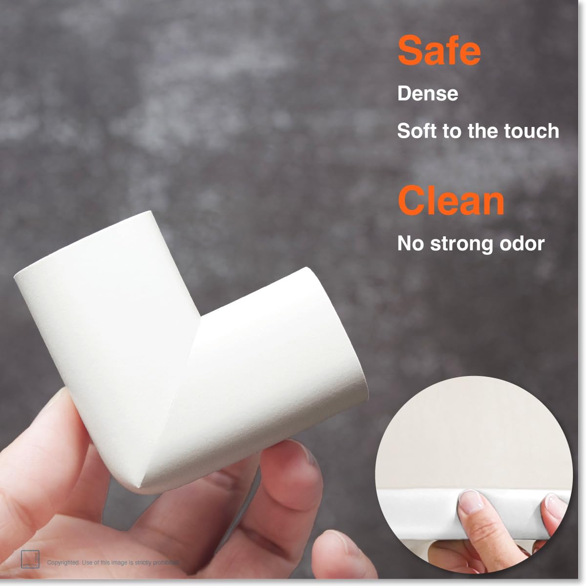 Roving Cove Slimfit Corner Edge Protector for Baby Proofing (Small 15ft Edge 4 Corners), Furniture Safety Bumper Guard, Soft NBR Rubber Foam, 3M Adhesive, Oyster White (Off White)