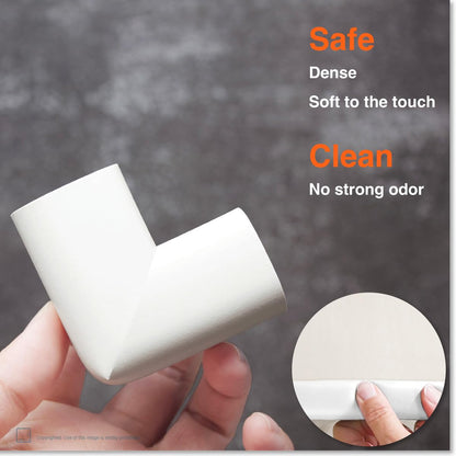Roving Cove Slimfit Corner Edge Protector for Baby Proofing (Small 15ft Edge 4 Corners), Furniture Safety Bumper Guard, Soft NBR Rubber Foam, 3M Adhesive, Oyster White (Off White)