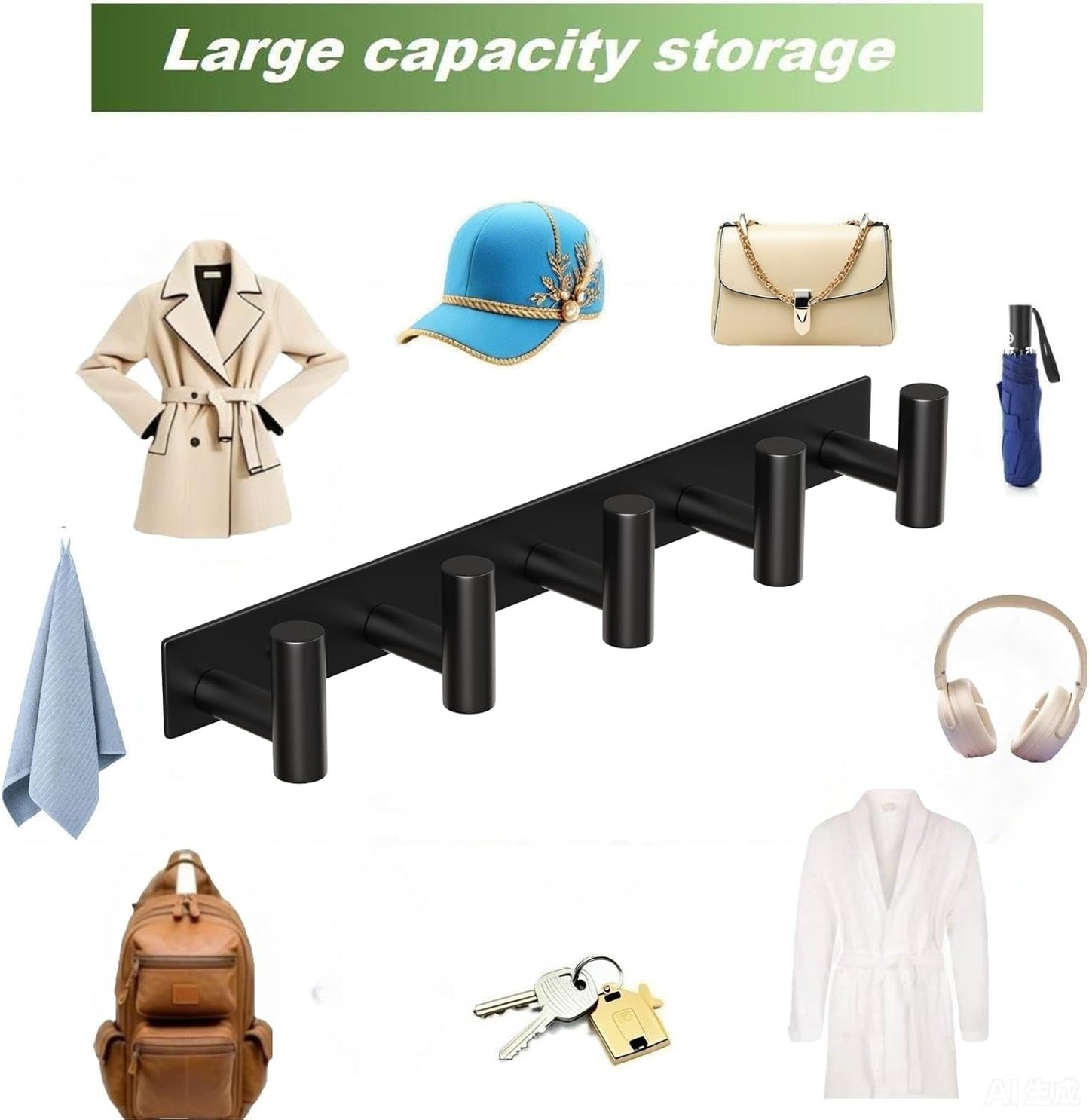 Wall Mounted Coat Rack-3 Hooks, Heavy Duty Stainless Steel Wall Hooks for Towel Coat Bag, Hat Rack Coat Hanger Coat Hooks Towel Racks for Bathroom Entryway Kitchen Office (Silver, 1 Pack)