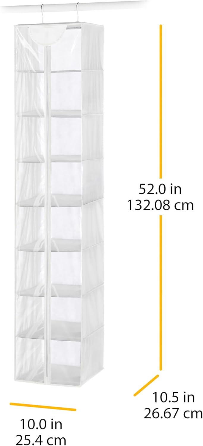Whitmor 5 Section Closet Organizer - Hanging Shelves with Sturdy Metal Frame