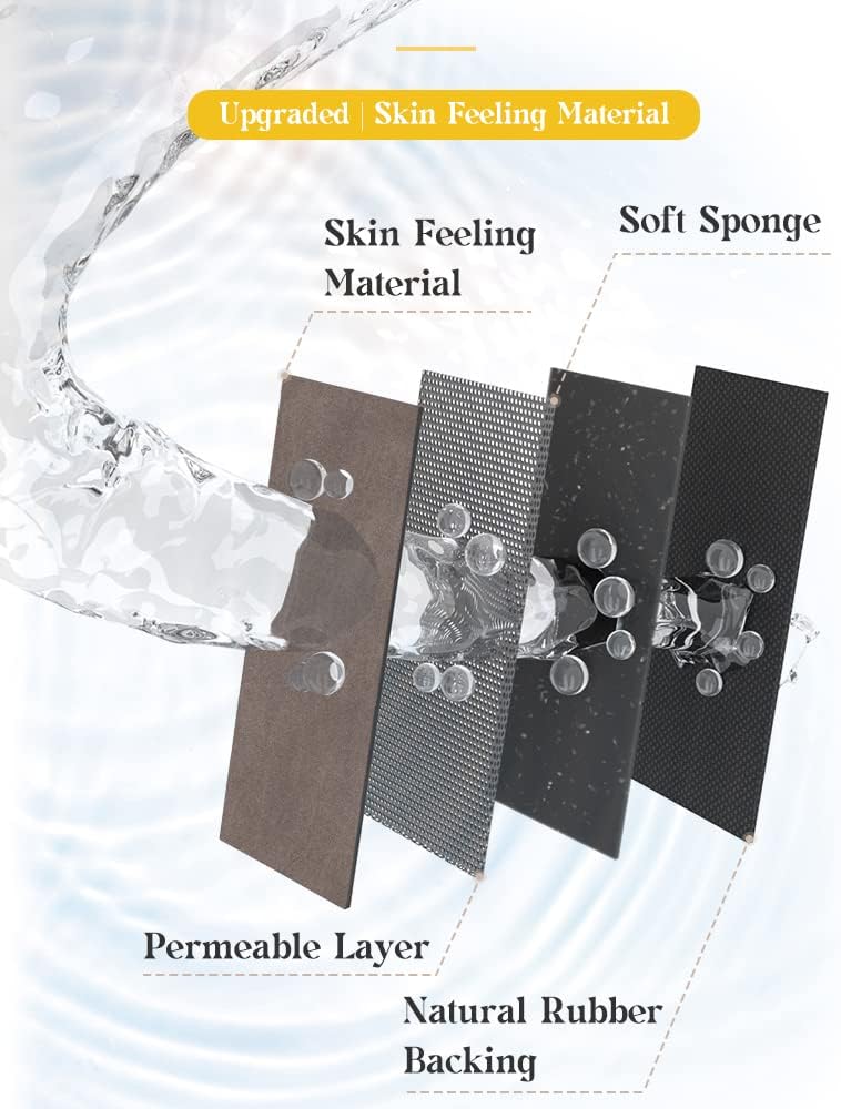 MontVoo -Bath Mat-Rubber Backing Non SlipThin Bathroom Rugs Fit Under Door- Quick Dry Absorbent Faux Suede Surface Grey Bathroom Floor Mats-Shower Rug for in Front of Bathtub Shower Gray 16x24