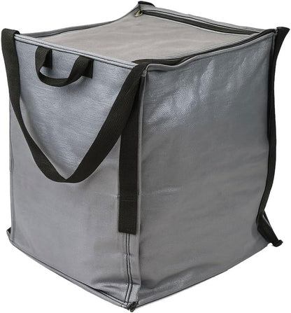 DURASACK XL 48-Gallon Zipper Top Heavy Duty Storage Tote Bags, Black | Rugged Woven Polypropylene Moving Bag, Reusable Self-Standing Design, Holds up to 500 Pounds