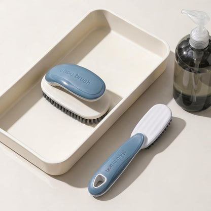 2pcs Soft Bristle Scrub Cleaning Brushes Laundry Scrub Brush | Shoe Cleaning Brushes Stain Remover Shoe Laundry Stain Brush with Long Handle for Carpet Clothes Bathroom Countertop Bathtub