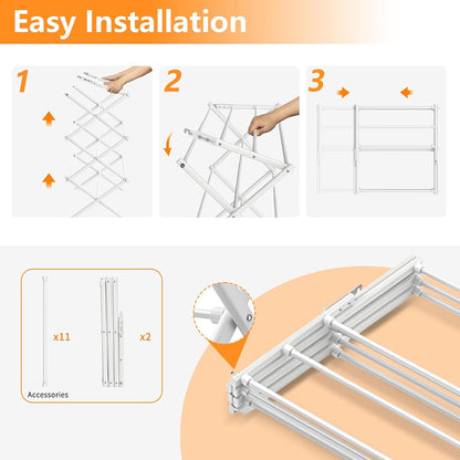 Clothes Drying Rack Household Indoor, Foldable Drying Rack Clothing for Laundry - 40" x 28.8" x 14.2", Space Saving Indoor, Black-1pack