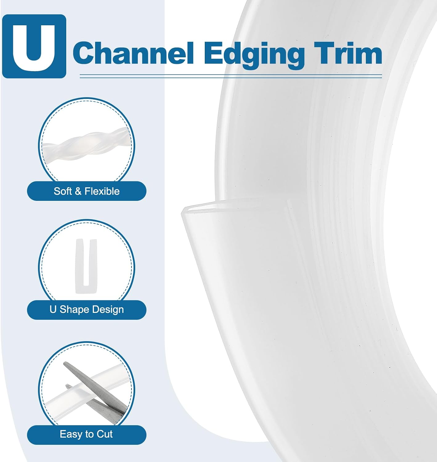 PATIKIL U Channel Edging Trim, 26Ft Sheet Metal Edge Guard Protector Rubber Edge Trim Air Sealed Seal Strip, 5/64" Slot, Fits 1/16"-5/64" Edge, 9/32" x5/128 x5/32