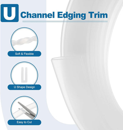 PATIKIL U Channel Edging Trim, 26Ft Sheet Metal Edge Guard Protector Rubber Edge Trim Air Sealed Seal Strip, 5/64" Slot, Fits 1/16"-5/64" Edge, 9/32" x5/128 x5/32