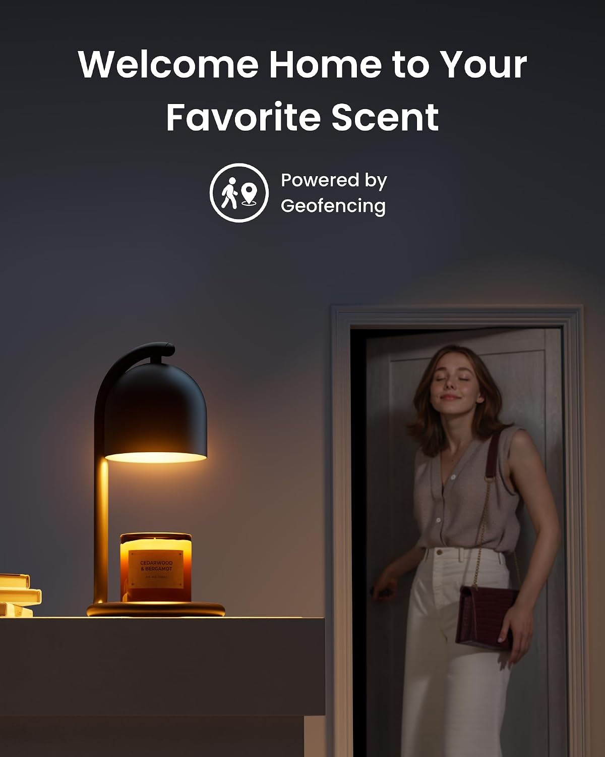 SwitchBot Smart Candle Warmer Lamp with Timer & Voice Control — Dimmable Flameless Candle Wax Melter, Matter-Enabled for Apple Home & Alexa, Birthday & Mother's Day, Gift for Women, Home Decor