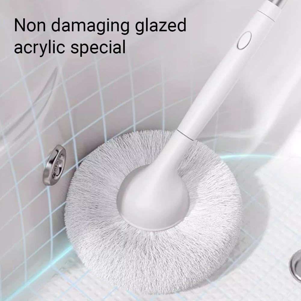 Tub Tile Scrubber Brush with 48" Extendable Long Handle, Adjustable Bathroom Brush, Non-Scratch Soft Tub Brushes Mop for Bathtub Shower Sink Faucet