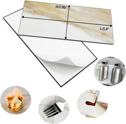 AULIGET 100 Piece Rust Slate Peel and Stick Backsplash Wall Tiles, 3" x 6" PVC Faux Stone Stick on Tiles for Backsplash Kitchen, Bathroom, Laundry Room, Camper, Fireplace