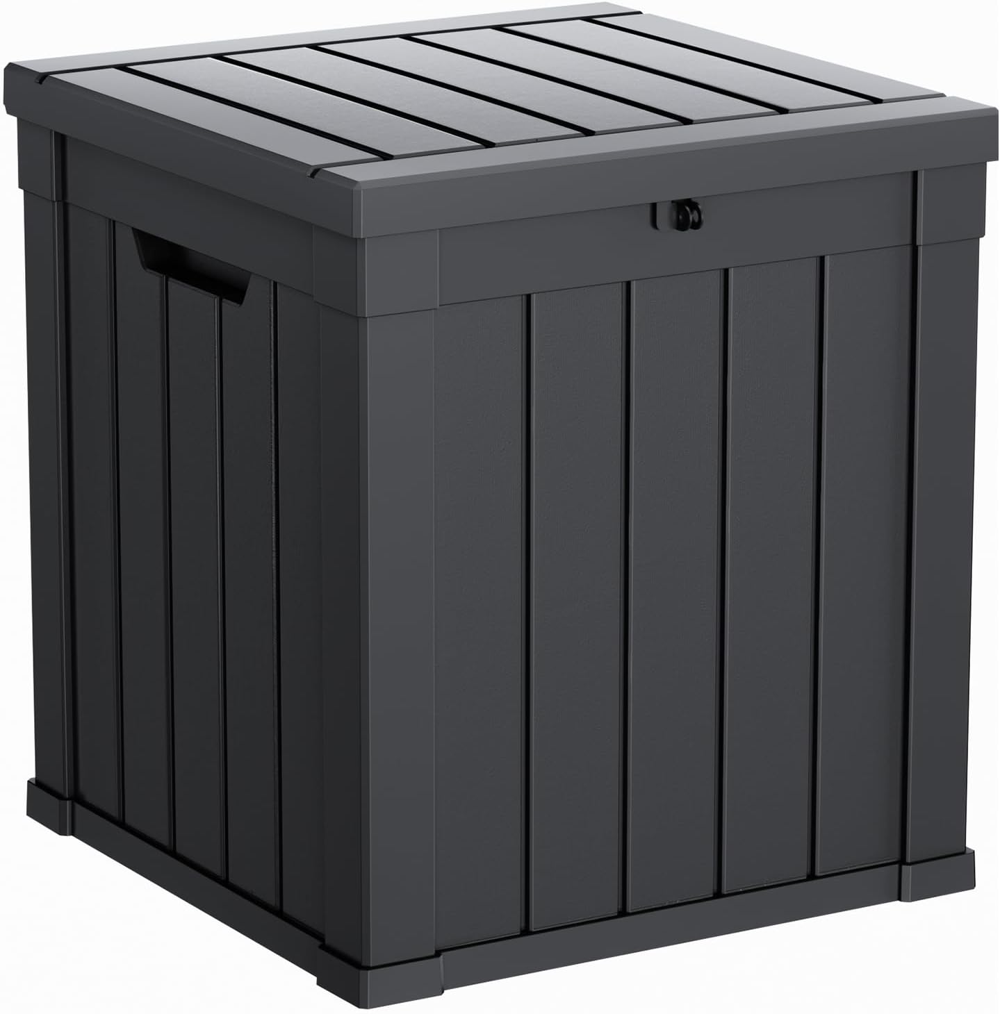 ROJIK 55Gal Outdoor Storage Box Waterproof Deck Box | Heavy-duty UV-resistant resin, space-saving for balcony/patio, stores cushions/tools/pool gear, lockable lid as table/bench