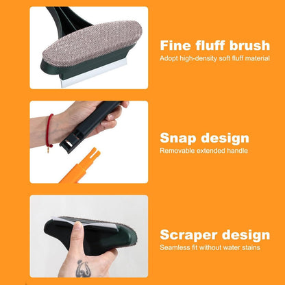 2 in 1 Window Screen Cleaning Brush, Window Screen Cleaner Tool, Double Sided Wet Dry Use Mesh Screens Cleaner Tool with Squeegee, Multi Purpose Stains Removal Glass Wi-ndow Screens Cleaning Brush